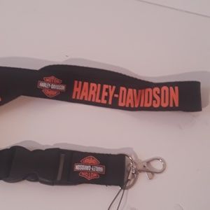 Harley-Davidson lanyard key chain orange